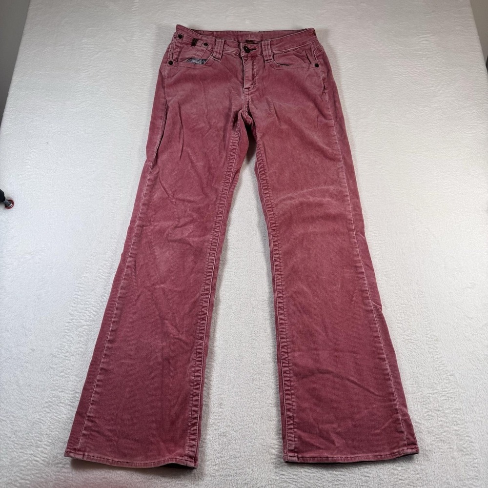 Y2k WORN Pants Womens 6 Pink Corduroy flare bootcut Stretch Khakis Pockets